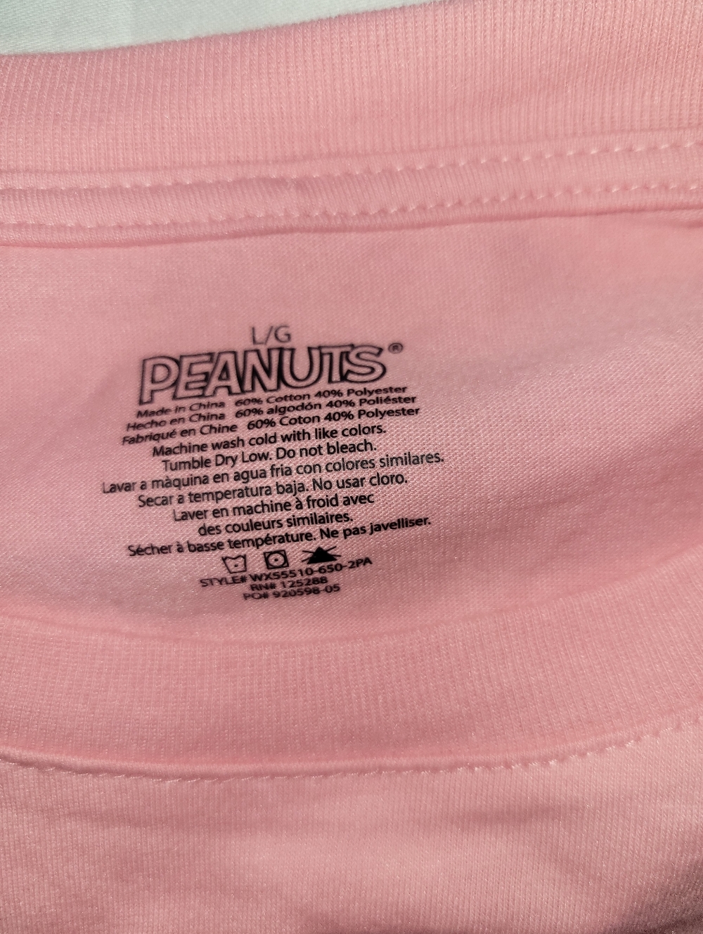 American Summer Peanuts Snoopy Pink Graphic Tee - Picture 2 of 2